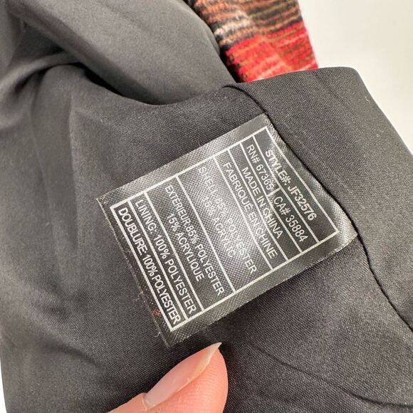 Jack by BB Dakota‎ southwest Tweed Blazer Jacket Red Black Small western - Picture 4 of 9